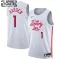 Camiseta Philadelphia 76ers James Harden 1 City Edition 2022-23 Blanco Swingman para Niño