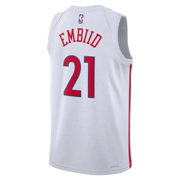 Camiseta Philadelphia 76ers Joel Embiid 21 City Edition 2022-23 Blanco Swingman para Hombre