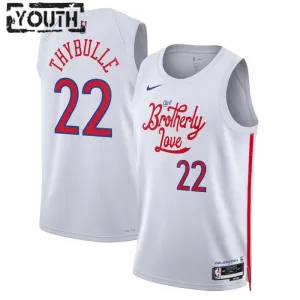 Camiseta Philadelphia 76ers Matisse Thybulle 22 City Edition 2022-23 Blanco Swingman para Niño