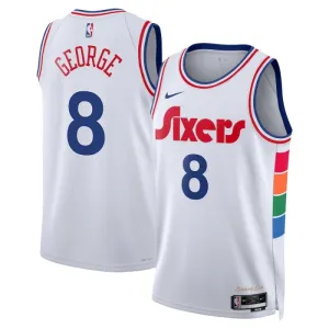 Camiseta Philadelphia 76ers Paul George City Edition 2024-25 Blanco Swingman para Hombre