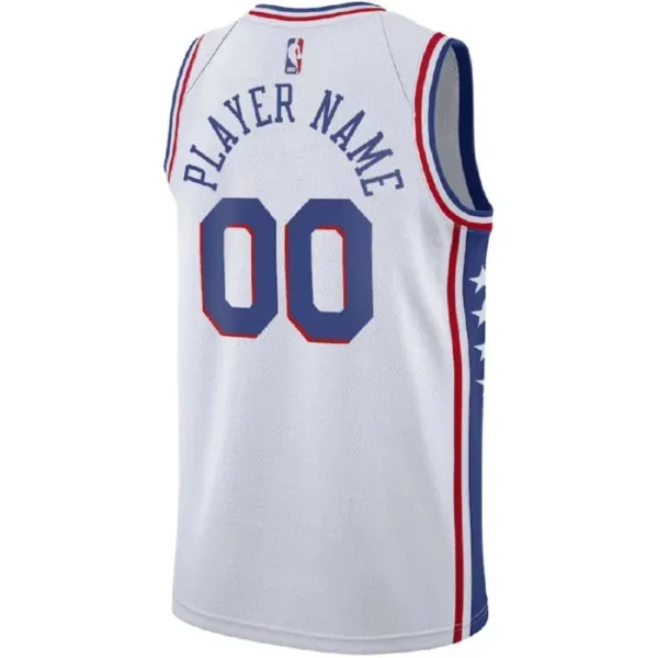 Camiseta Philadelphia 76ers Personalizada Association Edition Blanco Swingman para Hombre