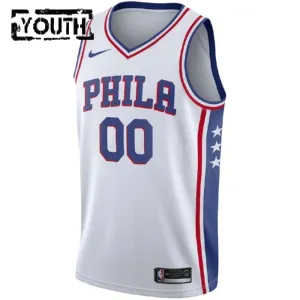 Camiseta Philadelphia 76ers Personalizada Association Edition Blanco Swingman para Niño
