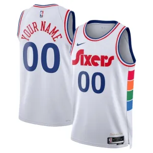 Camiseta Philadelphia 76ers Personalizada City Edition 2024-25 Blanco Swingman para Hombre