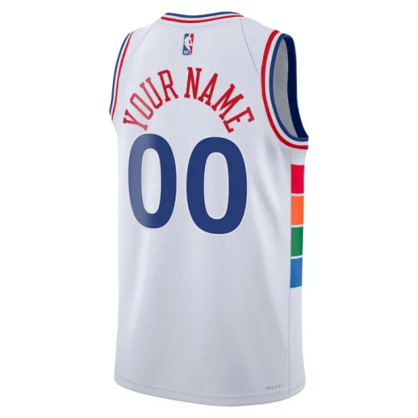 Camiseta Philadelphia 76ers Personalizada City Edition 2024-25 Blanco Swingman para Hombre
