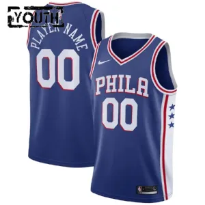 Camiseta Philadelphia 76ers Personalizada Icon Edition Azul Swingman para Niño