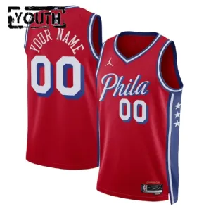 Camiseta Philadelphia 76ers Personalizada Statement Edition Rojo Swingman para Niño