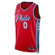 Camiseta Philadelphia 76ers Tyrese Maxey 0 Statement Edition Rojo Swingman para Hombre