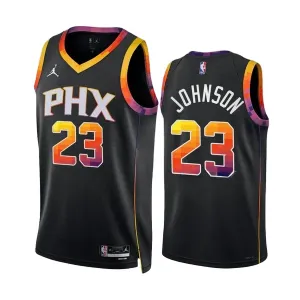 Camiseta Phoenix Suns Cameron Johnson 23 Statement Edition Negro Swingman para Hombre