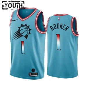 Camiseta Phoenix Suns Devin Booker 1 City Edition 2022-23 Azul Swingman para Niño