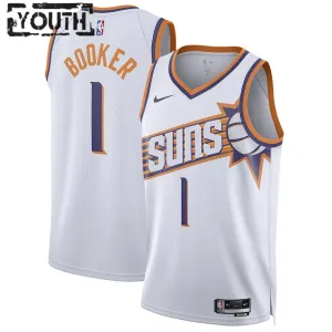 Camiseta Phoenix Suns Devin Booker Association Edition 2023-24 Blanco Swingman para Niño