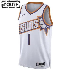 Camiseta Phoenix Suns Devin Booker Association Edition 2023-24 Blanco Swingman para Niño
