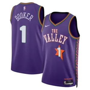 Camiseta Phoenix Suns Devin Booker City Edition 2024-25 Púrpura Swingman para Hombre