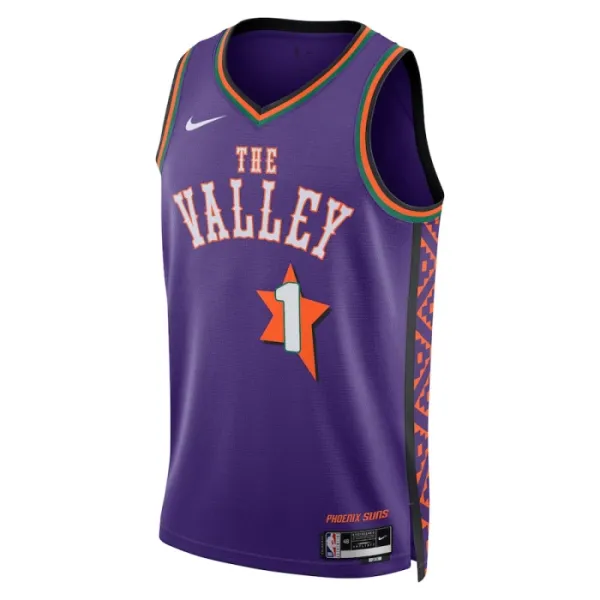 Camiseta Phoenix Suns Devin Booker City Edition 2024-25 Púrpura Swingman para Hombre