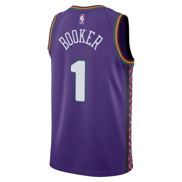 Camiseta Phoenix Suns Devin Booker City Edition 2024-25 Púrpura Swingman para Hombre