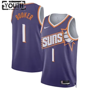 Camiseta Phoenix Suns Devin Booker Icon Edition 2023-24 Púrpura Swingman para Niño