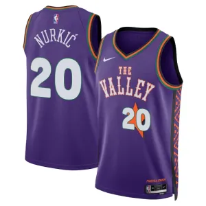 Camiseta Phoenix Suns Jusuf Nurkic City Edition 2024-25 Púrpura Swingman para Hombre