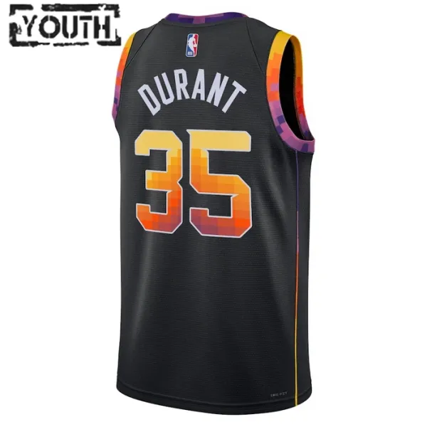 Camiseta Phoenix Suns Kevin Durant 35 Statement Edition Negro Swingman para Niño