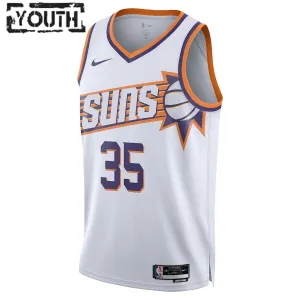 Camiseta Phoenix Suns Kevin Durant Association Edition 2023-24 Blanco Swingman para Niño