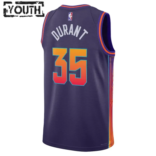 Camiseta Phoenix Suns Kevin Durant City Edition 2023-24 Púrpura Swingman para Niño