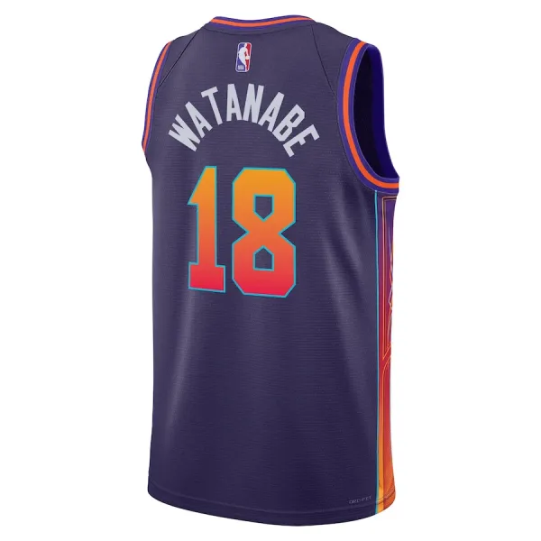 Camiseta Phoenix Suns Yuta Watanabe City Edition 2023-24 Púrpura Swingman para Hombre