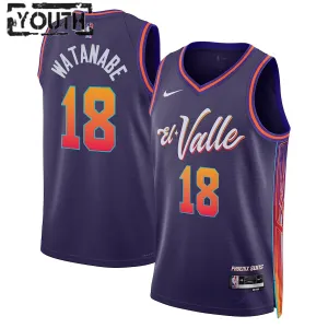 Camiseta Phoenix Suns Yuta Watanabe City Edition 2023-24 Púrpura Swingman para Niño