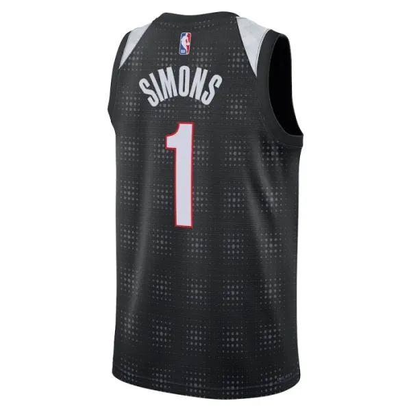 Camiseta Portland Trail Blazers Anfernee Simons City Edition 2024-25 Negro Swingman para Hombre