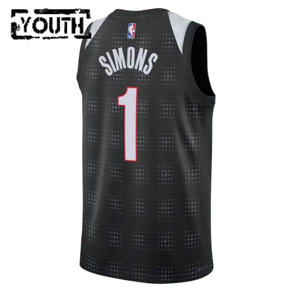 Camiseta Portland Trail Blazers Anfernee Simons City Edition 2024-25 Negro Swingman para Niño