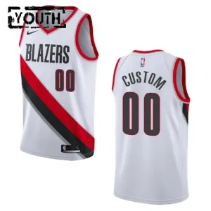 Camiseta Portland Trail Blazers Personalizada Association Edition Blanco Swingman para Niño