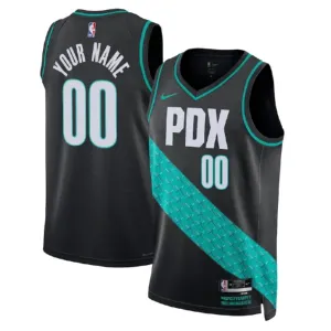 Camiseta Portland Trail Blazers Personalizada City Edition 2022-23 Negro Swingman para Hombre