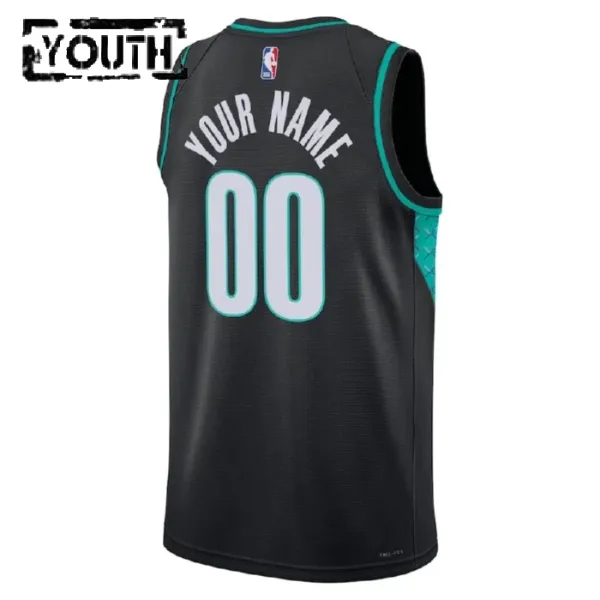 Camiseta Portland Trail Blazers Personalizada City Edition 2022-23 Negro Swingman para Niño