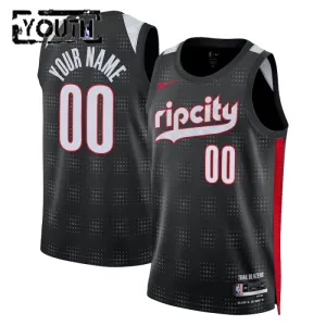Camiseta Portland Trail Blazers Personalizada City Edition 2024-25 Negro Swingman para Niño