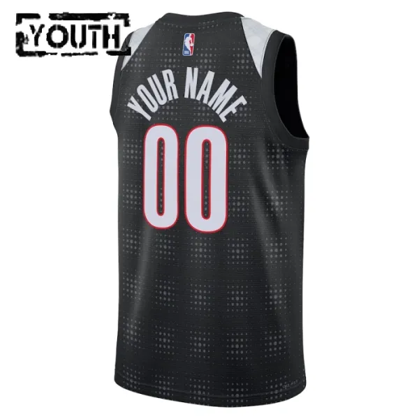 Camiseta Portland Trail Blazers Personalizada City Edition 2024-25 Negro Swingman para Niño