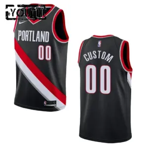 Camiseta Portland Trail Blazers Personalizada Icon Edition Negro Swingman para Niño