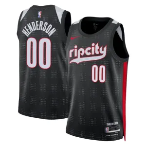 Camiseta Portland Trail Blazers Scoot Henderson City Edition 2024-25 Negro Swingman para Hombre