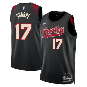 Camiseta Portland Trail Blazers Shaedon Sharpe City Edition 2023-24 Negro Swingman para Hombre