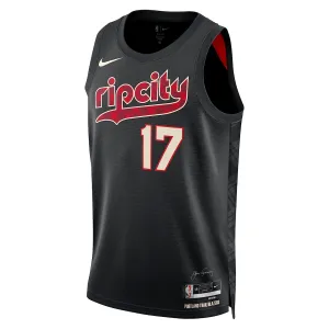 Camiseta Portland Trail Blazers Shaedon Sharpe City Edition 2023-24 Negro Swingman para Hombre