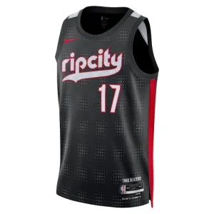 Camiseta Portland Trail Blazers Shaedon Sharpe City Edition 2024-25 Negro Swingman para Hombre
