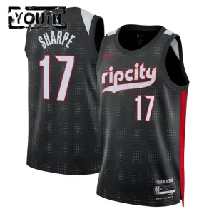 Camiseta Portland Trail Blazers Shaedon Sharpe City Edition 2024-25 Negro Swingman para Niño