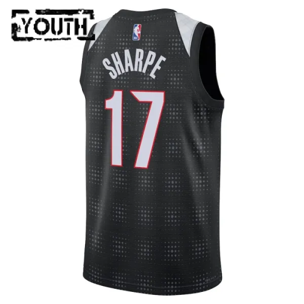 Camiseta Portland Trail Blazers Shaedon Sharpe City Edition 2024-25 Negro Swingman para Niño