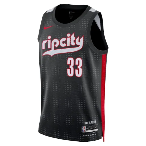 Camiseta Portland Trail Blazers Toumani Camara City Edition 2024-25 Negro Swingman para Hombre