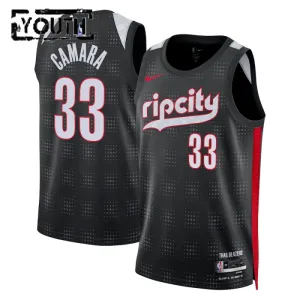 Camiseta Portland Trail Blazers Toumani Camara City Edition 2024-25 Negro Swingman para Niño