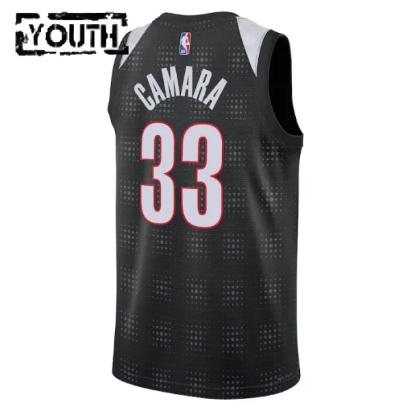 Camiseta Portland Trail Blazers Toumani Camara City Edition 2024-25 Negro Swingman para Niño