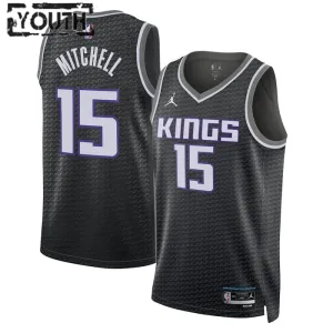 Camiseta Sacramento Kings Davion Mitchell 15 Statement Edition Negro Swingman para Niño