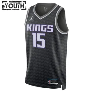 Camiseta Sacramento Kings Davion Mitchell 15 Statement Edition Negro Swingman para Niño
