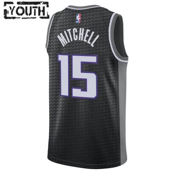 Camiseta Sacramento Kings Davion Mitchell 15 Statement Edition Negro Swingman para Niño