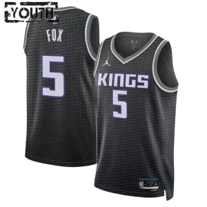 Camiseta Sacramento Kings De Aaron Fox 5 Statement Edition Negro Swingman para Niño