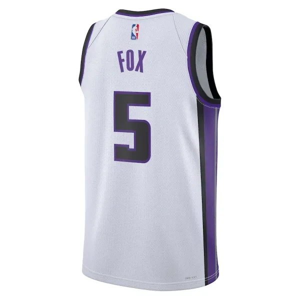 Camiseta Sacramento Kings De Aaron Fox Association Edition 2023-24 Blanco Swingman para Hombre