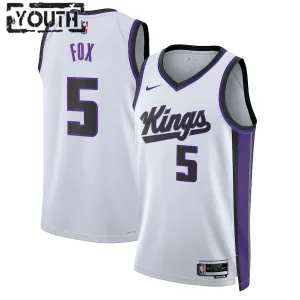Camiseta Sacramento Kings De Aaron Fox Association Edition 2023-24 Blanco Swingman para Niño