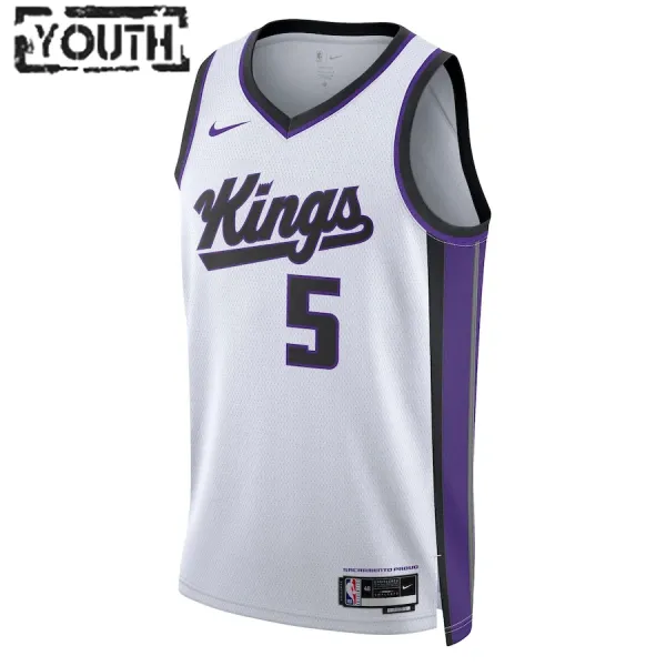 Camiseta Sacramento Kings De Aaron Fox Association Edition 2023-24 Blanco Swingman para Niño