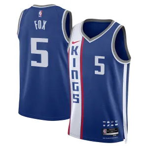 Camiseta Sacramento Kings De Aaron Fox City Edition 2023-24 Azul Swingman para Hombre